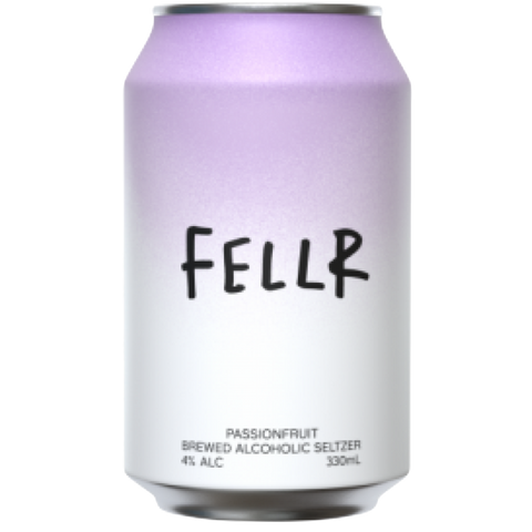 Fellr Passionfruit Brewed Alcoholic Seltzer 330mL. . Natural passion fruit complements crisp. hints of citrus ending with smooth dry finish